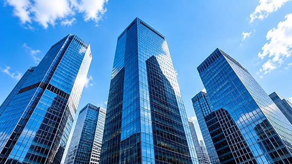 Modern corporate office buildings