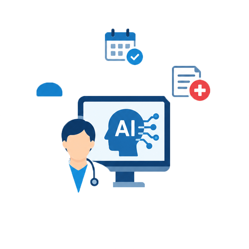 AI Healthcare Workflow Illustration